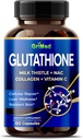 GriMed Glutathion 11 200mg - X10 Puissance avec le chardon de lait, NAC, collagène, vitamine C - Bien-être cellulaire, peau radiante - États-Unis Fabriqué et testé (150 Nombre (paquet de 1))