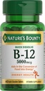 Nature's Bounty Vitamine B12, soutient le métabolisme énergétique et la santé du système nerveux, 5000mcg, 40 comprimés à dissolution rapide