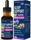 Drops Valerian Sleep Support, Gotas de Pasiflora y Valeriana y Lavanda para Dormir Profundamente rapido. Passion Fleur et extrait de lavande Teinture liquide pour un sommeil rapide et sain. 2oz