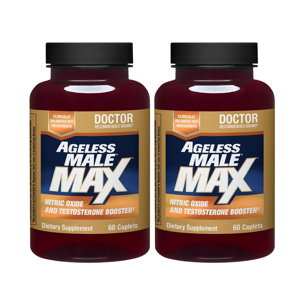 Homme sans âge Max Supplément total de booster testostérone pour les hommes, 120 Caplets