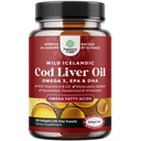 Oignons de foie de morue sauvage islandais - Fish Omega 3, EPA, DHA, Vitamine D & A, 1000mg par portion - Capsules sans Burpless pour le soutien cardiaque, articulaire, cérébral et immunitaire - 100 Compte