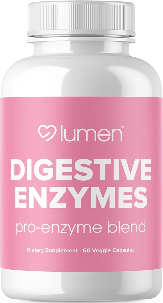 Lumen Naturals Enzymes digestifs Probiotiques et prébiotiques - Enzymes puissants pour la digestion - Bloating Relief pour les femmes - Supplément santé Gut (60 comtes (paquet de 1)