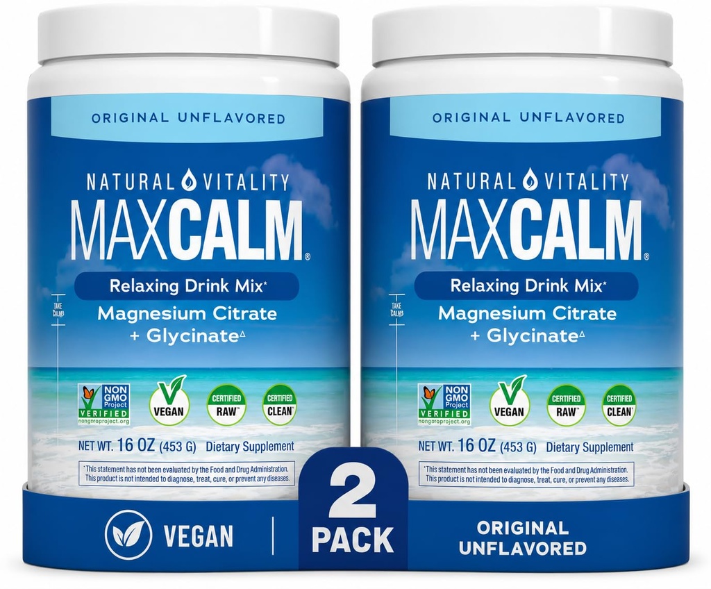 Vitalité naturelle Magnésium naturel Calme (2 bouteilles de 16 once)