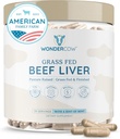WONDERCOW Capsules de foie de boeuf supplément de gazon - Source déshydratée et naturelle de protéines, de fer, de vitamines A et B- stimule l'énergie et l'immunité