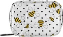 Bees on Polka Dots Pill Box 7 Day Pill Case Travel Pill Organizer Bag avec zipper Portable Weekly Case Taille compacte pour support de supplément de vitamine