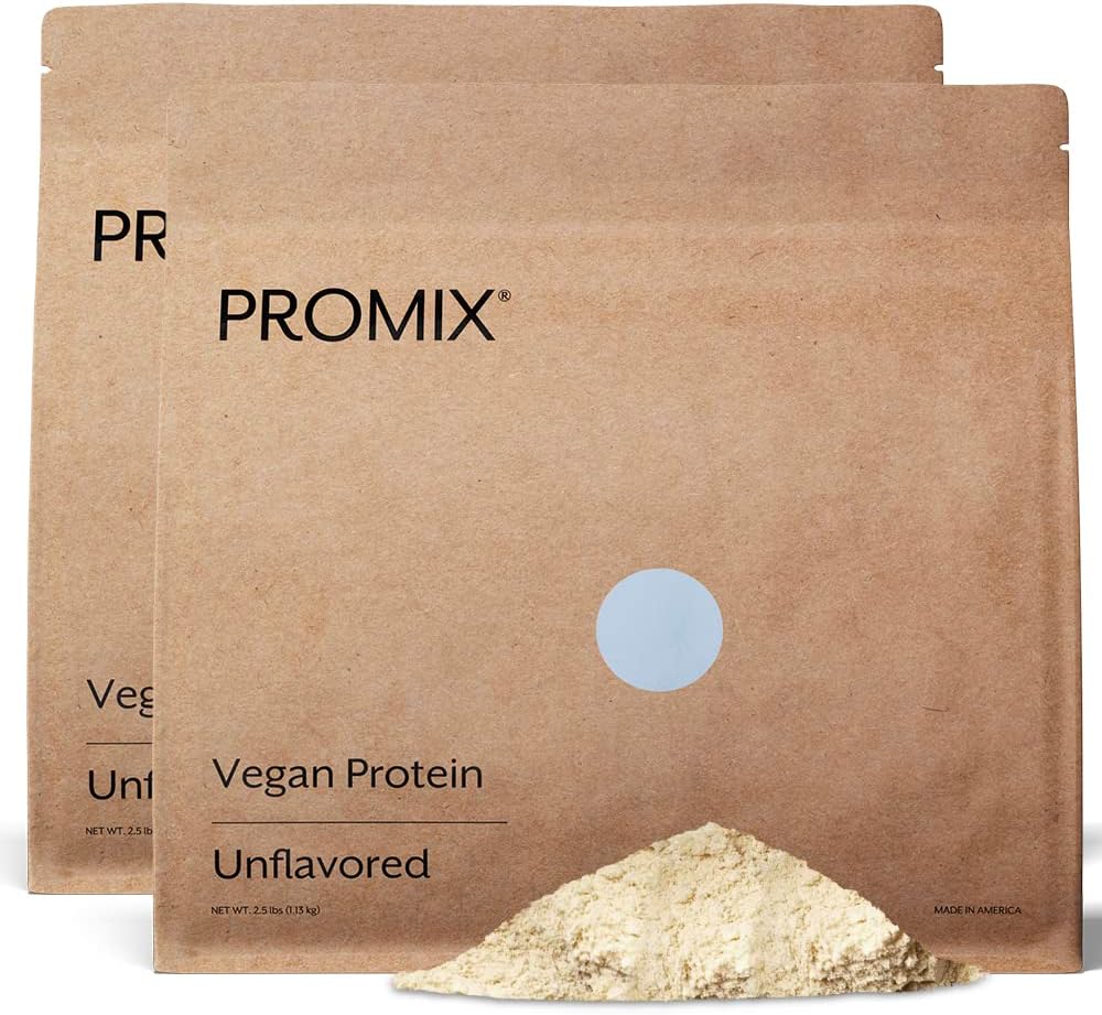 ProMix Nutrition à base de plantes en poudre de protéines végétales, non aromatisé - Pois Protéines et vitamine B-12 - Après entraînement Fitness et nutrition Shakes, Smoothies, Cuisson et Recettes de cuisson - 5 livres (paquet de 2)