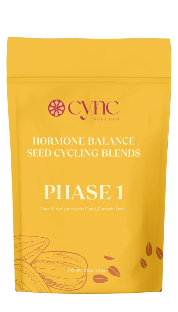 Kit de vélo de semences organiques , PMS PCOS et Endométriose Relief , Kit de synchronisation de cycle Soothe Crampes, Acné hormonal, Swings d'humeur et PMS général , support PMDD , 100% basé sur l'usine , support progestérone