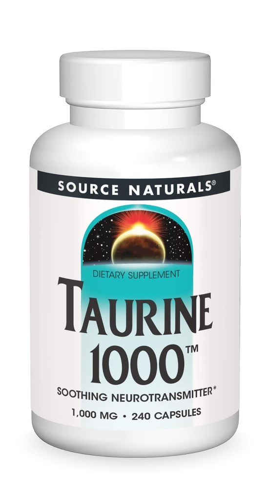 Source Naturals Taurine, Neurotransmetteur apaisant*, 1000mg - 240 Capsules