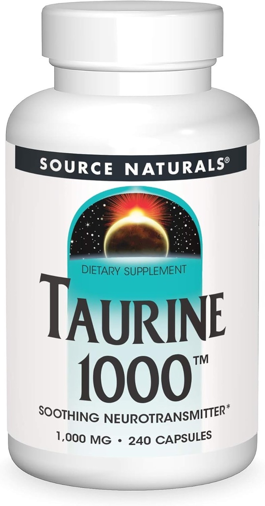 Source Naturals Taurine, Neurotransmetteur apaisant*, 1000mg - 240 Capsules