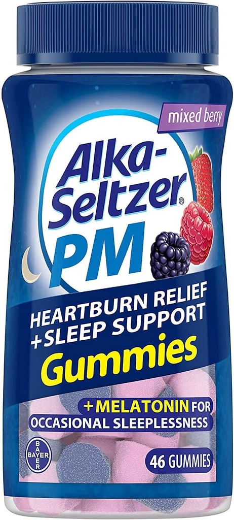 Alka-Seltzer PM Heartburn Relief + Sleep Support Gummies, 46 ct (paquet de 2)