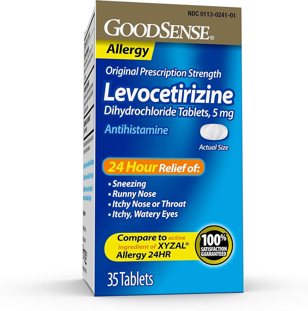 Comprimés de dichlorure de Levocetirizine de bon sens, antihistaminique, 5 mg, 35 Compte (paquet de 1)
