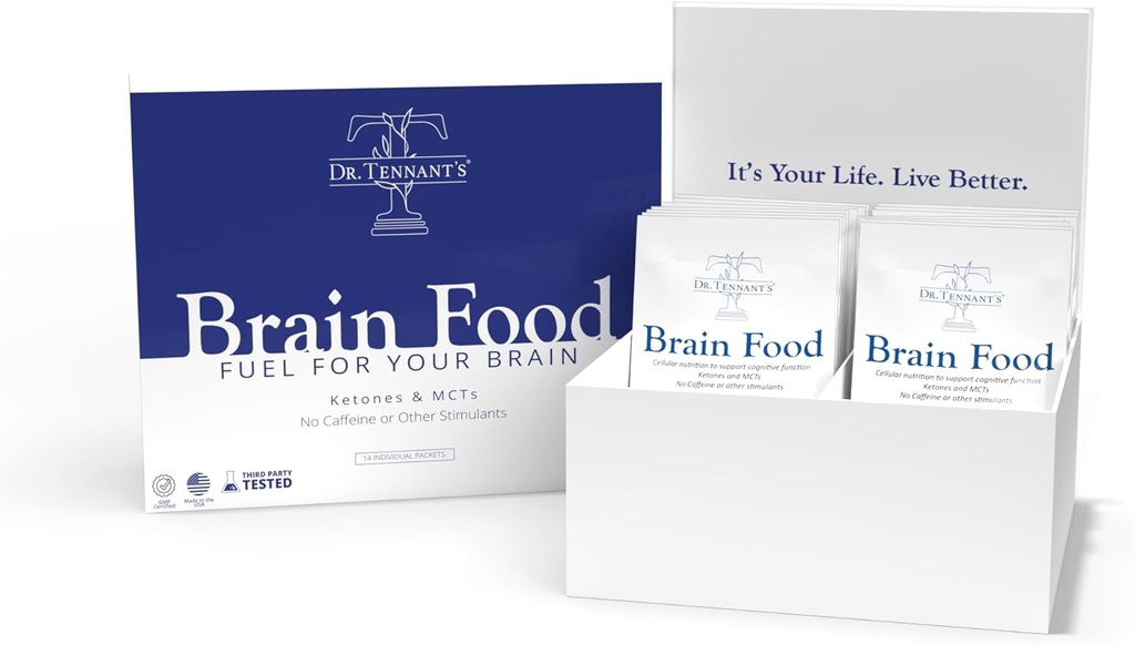 Dr Tennant's Cerveau Food for Cognitive Focus and Memory Function - Supplément Focus, Supplément Bio Cerveau - 14 portions