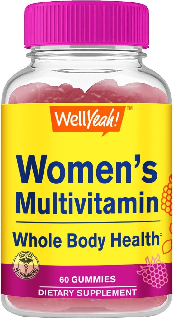Femmes Multivitamine Gummy - Santé globale et bien-être - Multivitamine pour les femmes avec biotine (3 000 mcg), Zinc, B Vitamines et acide folique - Femmes Multivitamines Gummy - Arôme framboise - 60 Comte