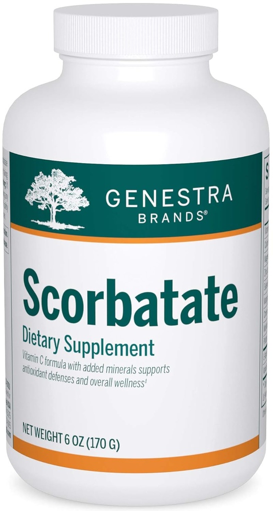 Genestra Marques Scorbatate Combinaison de vitamine C pour soutenir les os, la peau, les muscles, l'immunité et la guérison normale des plaies 6 Ounces