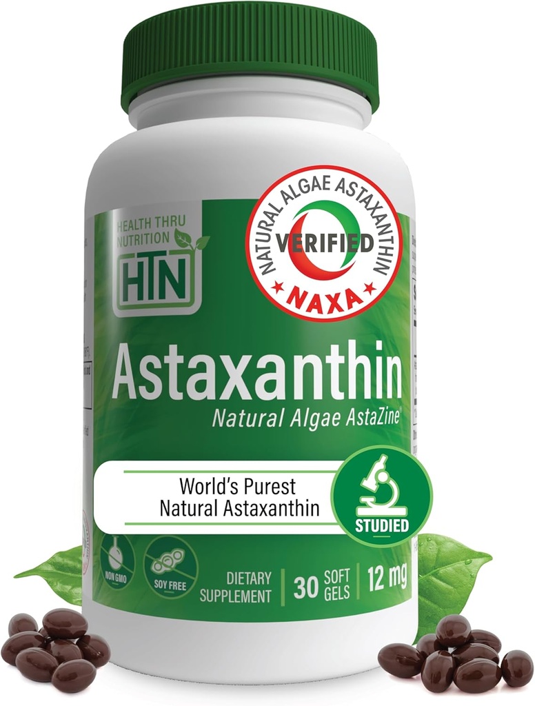 Santé Thru Nutrition Astaxanthin Triple Strength 12mg Supplément 30 Softgels