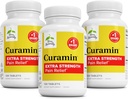 Terry naturellement Curamin Extra Strength - Curcumin et Boswellia pour un support de circulation sain - Supplément curcuma pour soutenir les articulations, la santé musculaire et la production d'endorphine - 120 comprimés (paquet de 3)