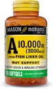 MASON Vitamine naturelle A 3000 mcg (10 000 UI) de l'huile de foie de poisson, soutient la vision et la santé immunitaire, 100 softgels