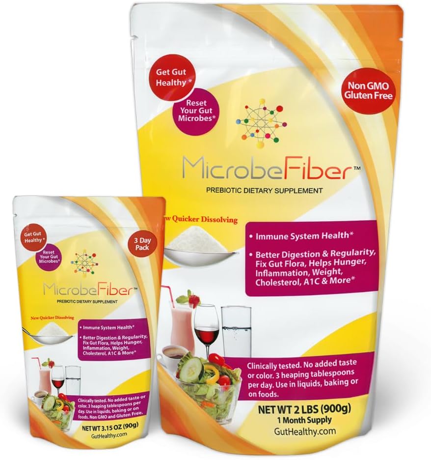 Fibre soluble prébiotique - Réinitialiser Gut Microbes & Gut Healthy - 30 jours d'approvisionnement avec Bonus Pack de 3 jours