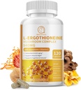 Gélules complexes de champignons Suppléments, 9 en 1 avec L-Ergothioneine, Glutathione, Lions Mane, Reishi, Cordyceps, Extraits de champignons organiques pour le soutien immunitaire et antioxydant 120 comtes-non OGM, végétalien