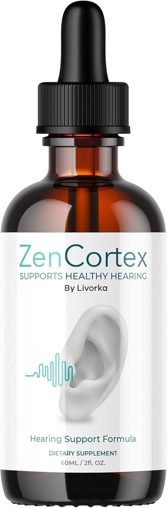 LIVORKA ZenCortex gouttes, supplément liquide, gouttes d'oreille, formule de soutien auditif, 1 bouteille pour 30 jours
