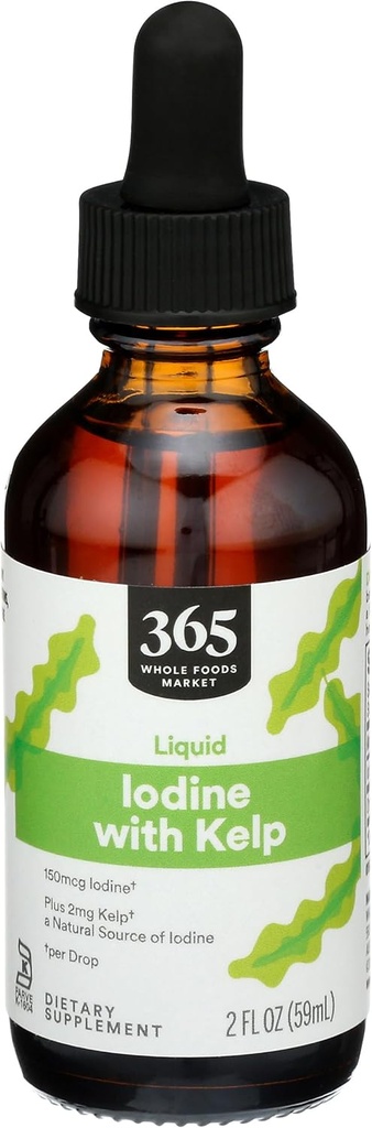 365 par Marché des aliments entiers, Iodine liquide avec Kelp, 2 OZ