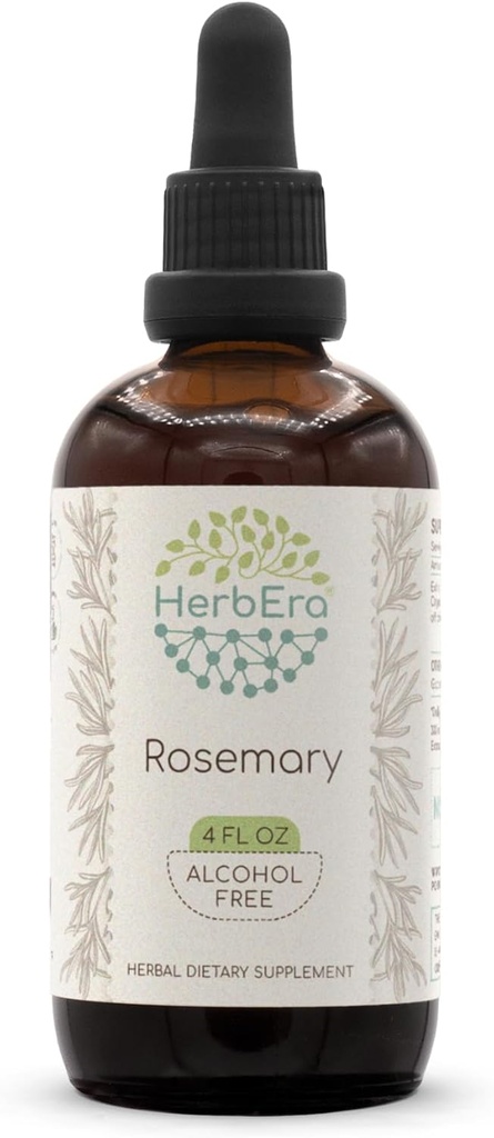 Rosemary B120 Alcohol-Free Herbal Extract Tincture, Concentrated Liquid Drops Natural Rosemary (Rosmarinus Officinalis) (4 fl oz)