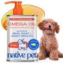 Huile de poisson d'Oméga 3 pour les chiens et les chats - Promotion de la peau saine, du manteau brillant et des articulations fortes - Fabriqué avec de l'huile de saumon sauvage d'Alaska pour les chiens – Oméga 3 6 9 supplément liquide-16oz