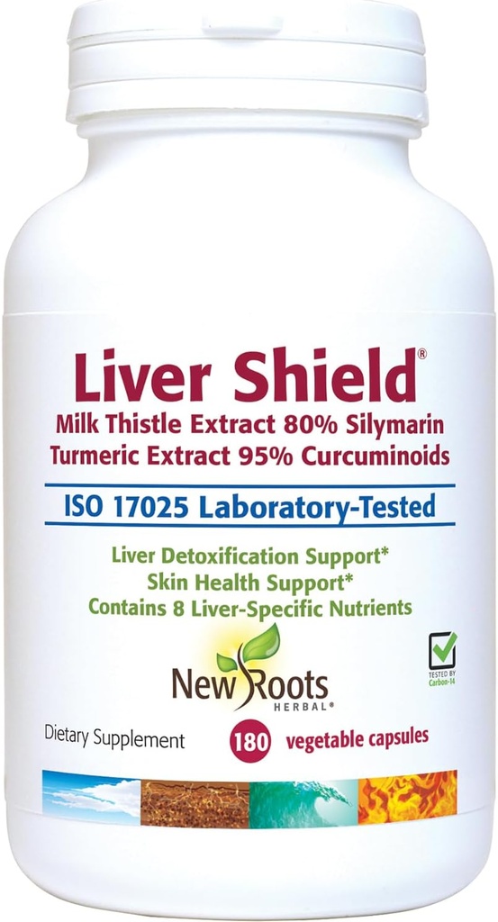 NEW ROOTS HERBAL Liver Cleanse Detox & Repair Supplement, 8-en-1 Formule de Thistle de lait, Curcumine, Artichaut, Dandélion, Beet Rouge, Radish, Schizandra, Fatty Liver Support (180 capsules)
