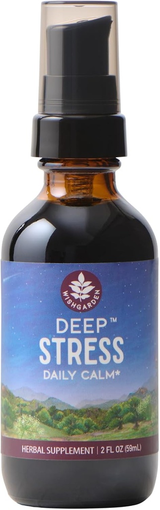 WishJarden Herbs Stress profond avec Ashwagandha - Plant-Based Liquid Herbal Adrénal Support Supplément avec Ashwagandha Racine et Powerhouse Adaptogènes pour le soulagement du stress, Teinture de stress à action rapide, 2oz