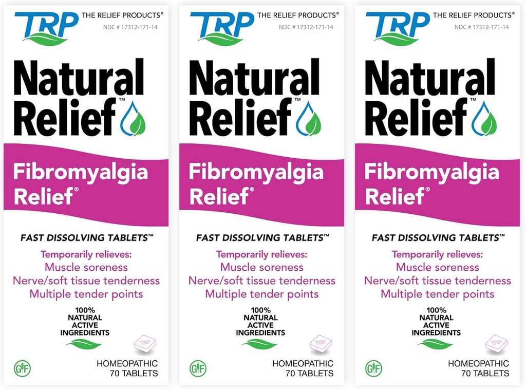 Fibromyalgia Relief for Temporary Relief of Muscle Soreness Discomfort Tenderness Difficulty Moving Joint Pain (3 Pack)