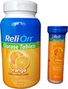 ReliOn Glucose, 50 Tablets with On-The-Go Tube, 10 Tablets. (Orange) by Reli On