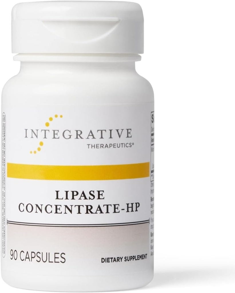 Thérapeutique intégrative Concentrate de lipase-HP - Supplément enzymatique pour la digestion des graisses - Absorption des nutriments et soutien à la santé des IG* - Sans produits laitiers et végétaliens - 90 Nombre (45 portions)