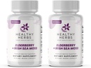 Herbes saines Wildcrafted Elderberry Sea Moss Capsules: 2600mg Irish Sea Moss + Elderberry Essentials Blend: mélange américain, végétalien, non-OGM, facile à avaler (2-pack)