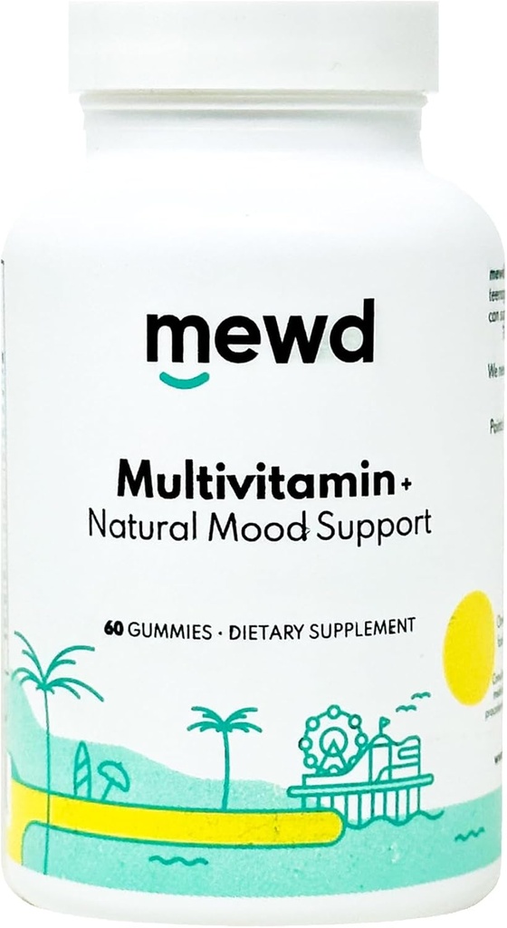 Gummy multivitamine quotidien pour adultes qui comprend de la L-théanine, du fer, des vitamines essentielles, végétalien, sans gluten, compte 60