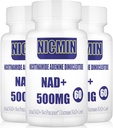 Liposomique NAD+ 500mg avec TMG 300mg, Supplément NAD+ réel (pas un précurseur) plus efficace que NMN, Nicotinamide Riboside Alternative pour l'énergie cellulaire, le vieillissement en santé et la réparation musculaire 180 Capsules