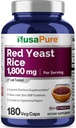 NusaPure Riz de levure rouge 1800mg 180 Capsules de légumes (non OGM, végétalien)