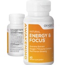 Réveiller l'énergie naturelle & Focus Supplément nootrope avec Panax Ginseng, Extrait de Guarana et Picolinate de chrome. Supplément Cerveau pour Focus, Energy, Mood & Clarity.