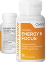 Réveiller l'énergie naturelle & Focus Supplément nootrope avec Panax Ginseng, Extrait de Guarana et Picolinate de chrome. Supplément Cerveau pour Focus, Energy, Mood & Clarity.