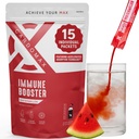 CardoMax Immunity Booster Liquid Drink Mix with Ginseng and Vitamin C for Kids and Adults, Immune Support Supplement for Energy and Wellness, Watermelon Flavor, 15 Single-Serve Liquid Stick Packs