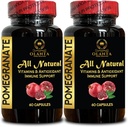 Extrait de grenade - Supplément diététique pour antioxydant, Capsules de poudre Superfood pour hommes et femmes, Pilules de grenade naturelles, Supplément anti-âge - 2 bouteilles 120 Capsules