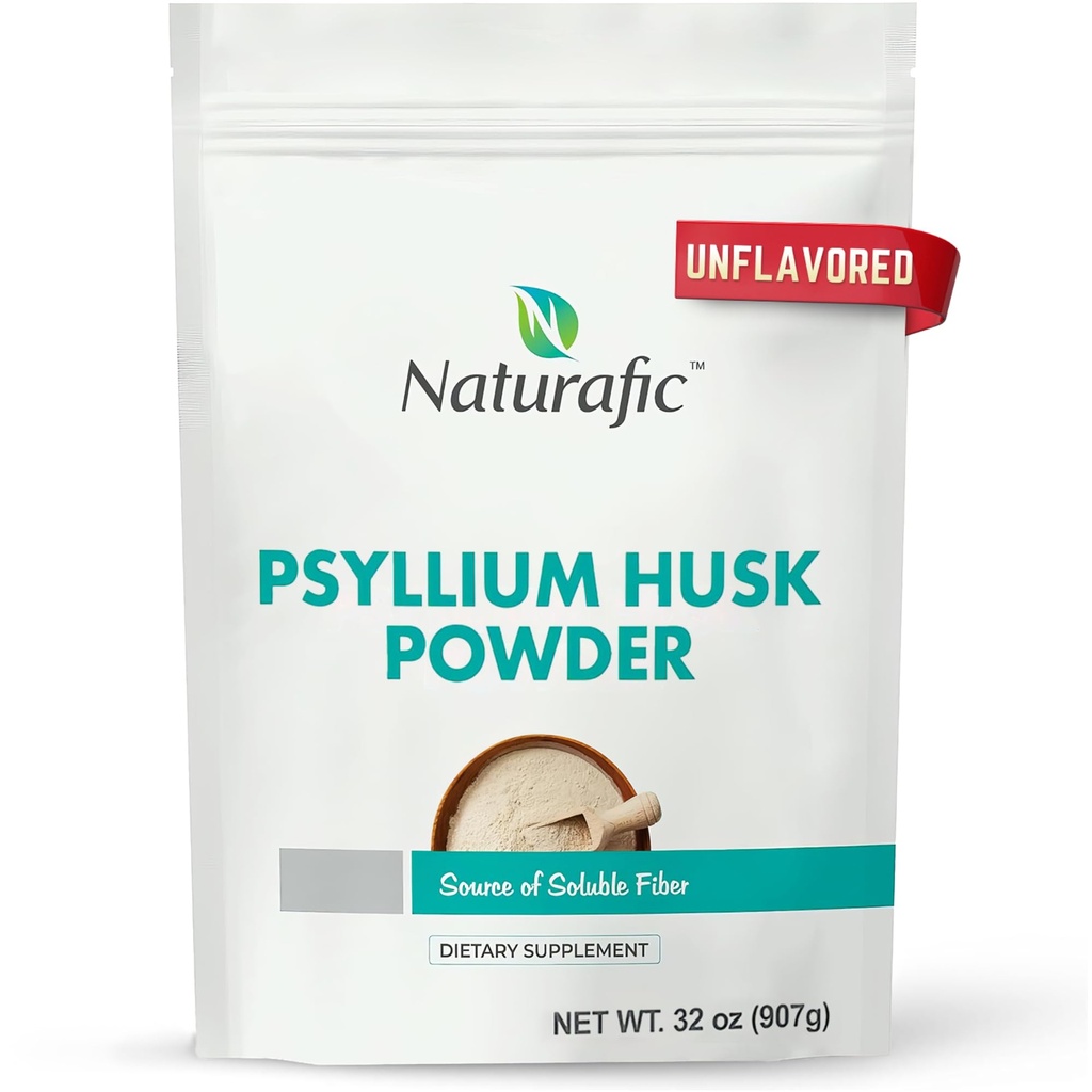 Poudre de musc de Psyllium non aromatisée – Supplément de fibre digestive pour la régularité Bowel et la santé Gut – Non-OGM, sans gluten, végétalien, ami Keto – 32oz