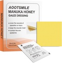 Manuka Honey Wound Care - Honey Wound Dressing 2" x 2" Honey Medical Bandage Wound Care Patch pour les abrasions mineures, les coupures, les lacérations, l'échaudage et les brûlures pour la guérison des plaies,10 Pcs