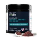 Four Leaf Rover Red Rover - Supplément de tract urinaire pour chien - avec des vitamines des baies organiques et de la pomme - Bonne source de polyphénols et d'antioxydants - 30 gros portions pour chiens