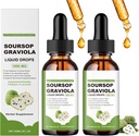 Naturesours Extrait de sourcils organiques purs,Huile de sourcils organiques pour le cancer,Attractions de sourcils liquides,Soursop Graviola gouttes liquides 1800mg, Bon état des plantes, Saveur naturelle (2)
