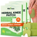 Wellnee Original Knee Patch - Wellknee Platter pour le soutien du genou et la douleur musculaire - Force maximale pour un soulagement temporaire - Patchs de chaleur adhésifs fabriqués avec des herbes naturelles pour le bien-être (30 Pads)