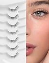 Cils naturels Cils naturels Cils courts Cils naturels Look Faux Cils Yeux Wispy Cils 10mm Petits cils Faux cils K50