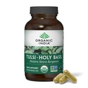 INDE ORGANIQUE Tulsi Capsules de Basilic Saint - Extrait de Basilic Saint, Supplément à base de plantes, Soutien immunitaire, Soulagement du stress, Vegan, Sans gluten, Casher, Organique, Non-OGM - 180 Capsules