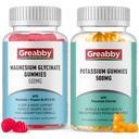 Gommies de potassium et Gommies de magnésium, Chlorure de potassium 500mg, Glycinat de magnésium 500mg, Suppléments minéraux pour la famille