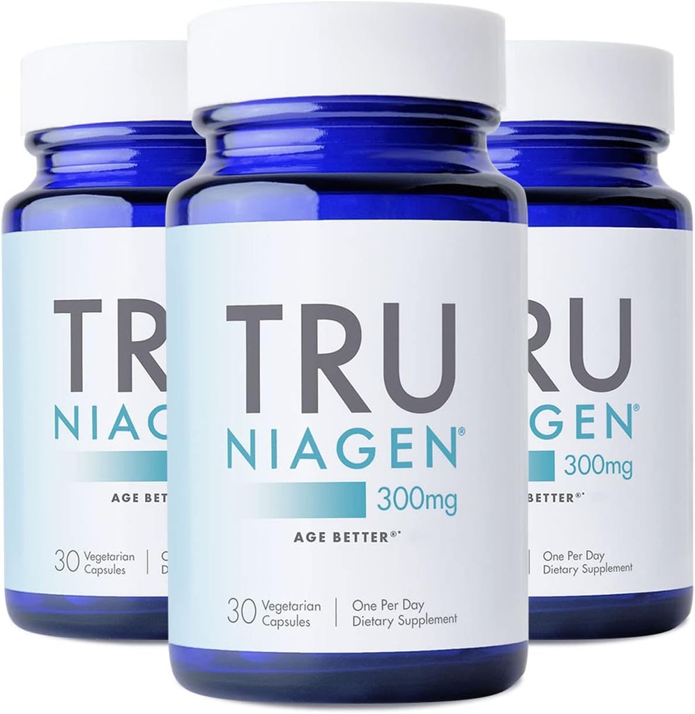 TRU NIAGEN Breveté NAD supplément pour l'anti-vieillissement et la régénération cellulaire, 300mg Niagen, 30servages
