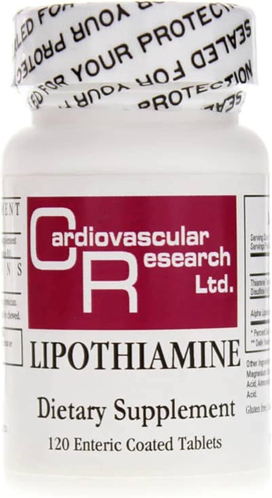 Recherche cardiovasculaire Lipothiamine B Supplément 120 Comprimés - Vitamine B1 maintenant avec acide alpha lipoïque - 1 X 120 Compte